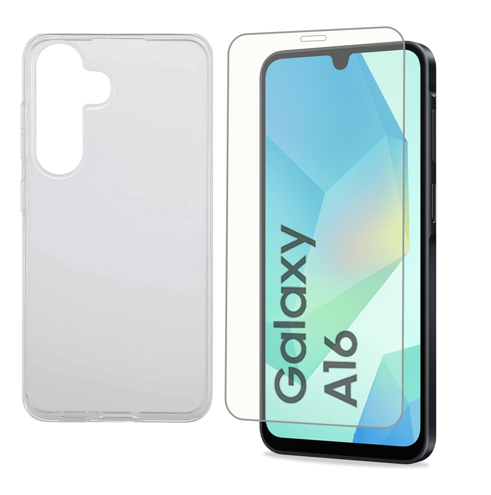 Schutzhülle Zero Samsung Galaxy A16 transparent Voder- gedrehte Ansicht
